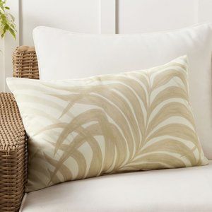 NEW Pottery Barn Palm Print Indoor/Outdoor Lumbar Pillow